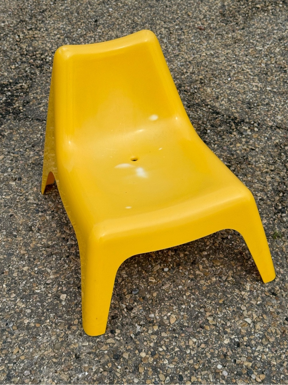 Vintage IKEA BUNSÖ c1999 Children's Yellow Hard Plastic Chair by Thomas Sandell